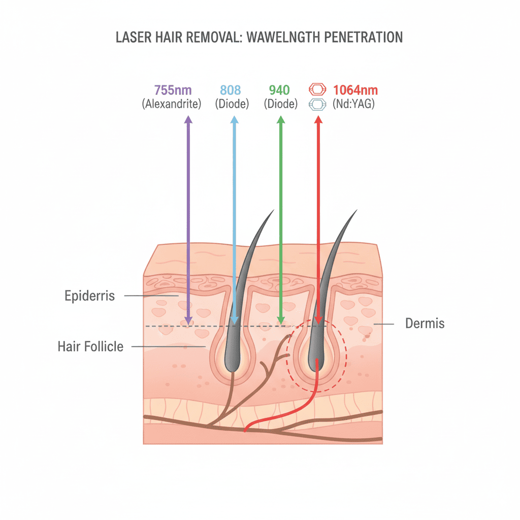 4-Wavelength Diode Laser Hair Removal Machine