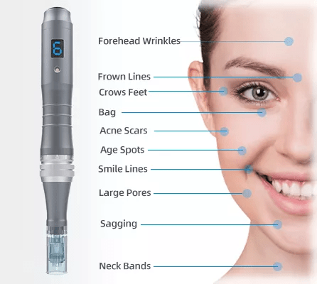 Dr. Pen M8 microneedling pen common facial use areas