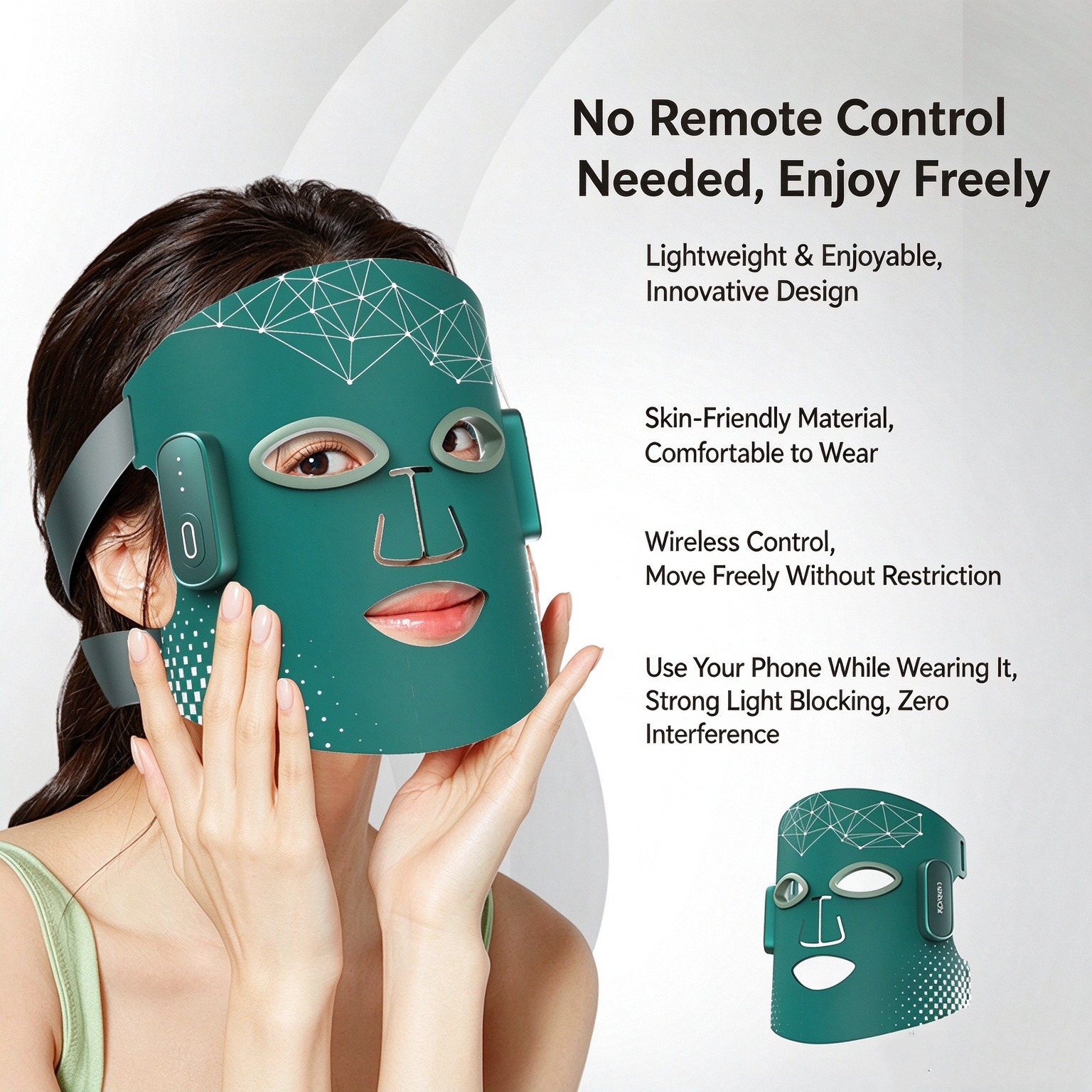 Wireless LED Light Therapy Facial Mask with 78 Quad-Chip LEDs