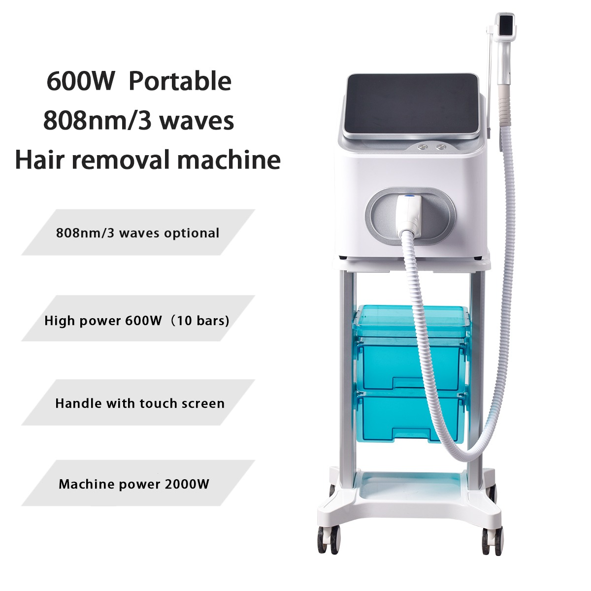 Triple-Wavelength Diode Laser Hair Removal Machine 755nm 808nm 1064nm 2000W