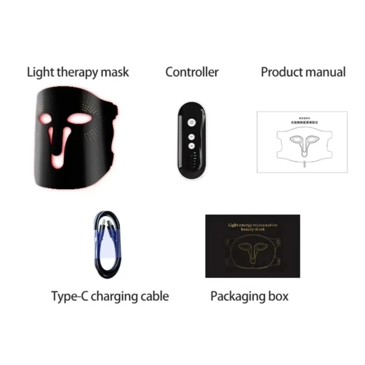 Silicone LED Light Therapy Face Mask with 144 Light Beads KKS-281 — photo 2